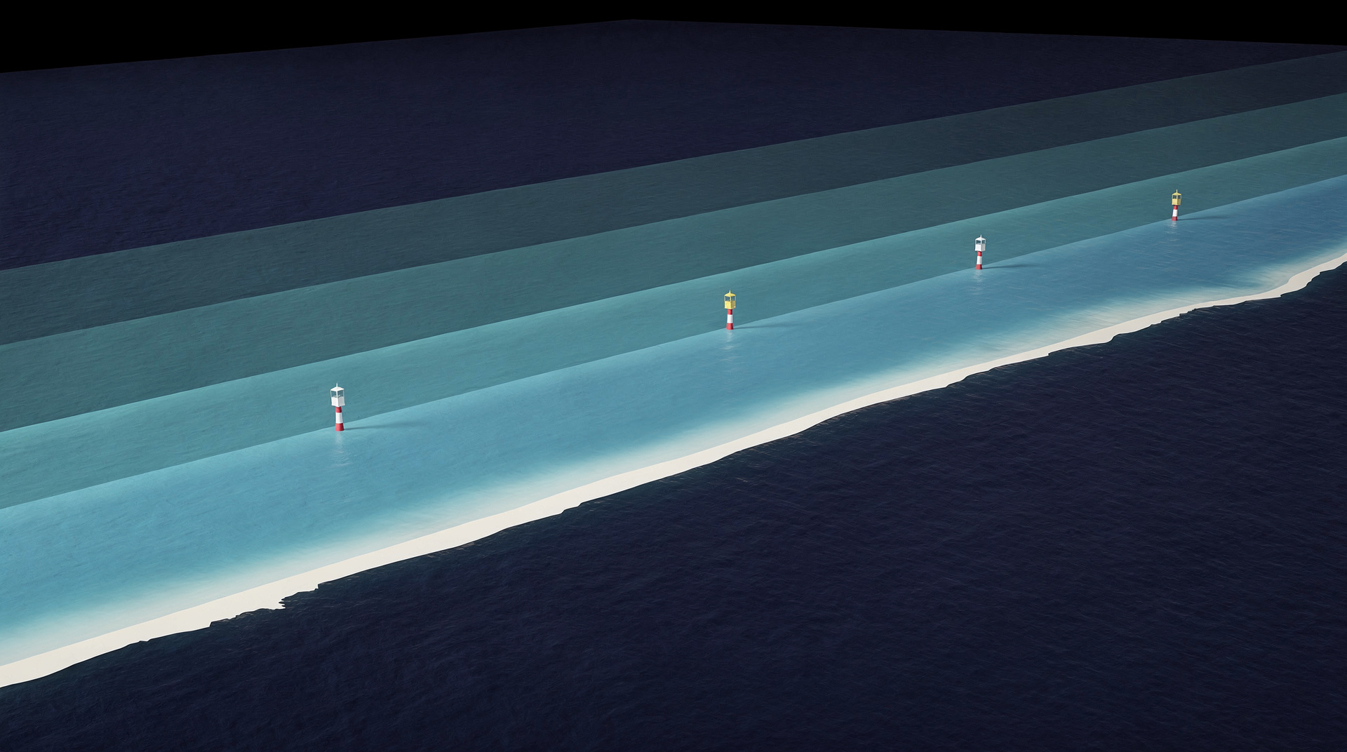 A drifter node crossing from territorial waters into the high seas, its firmware reconfiguring